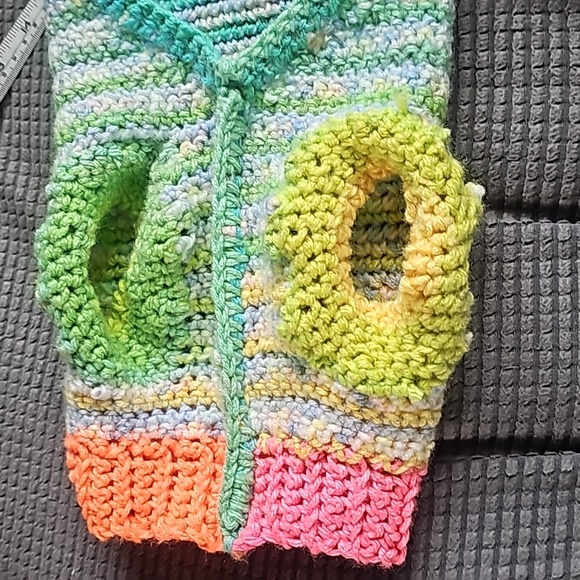 HANDMADE Homemade Small Dog Coat  orange green blue yellow pink Acrylic - Picture 11 of 11